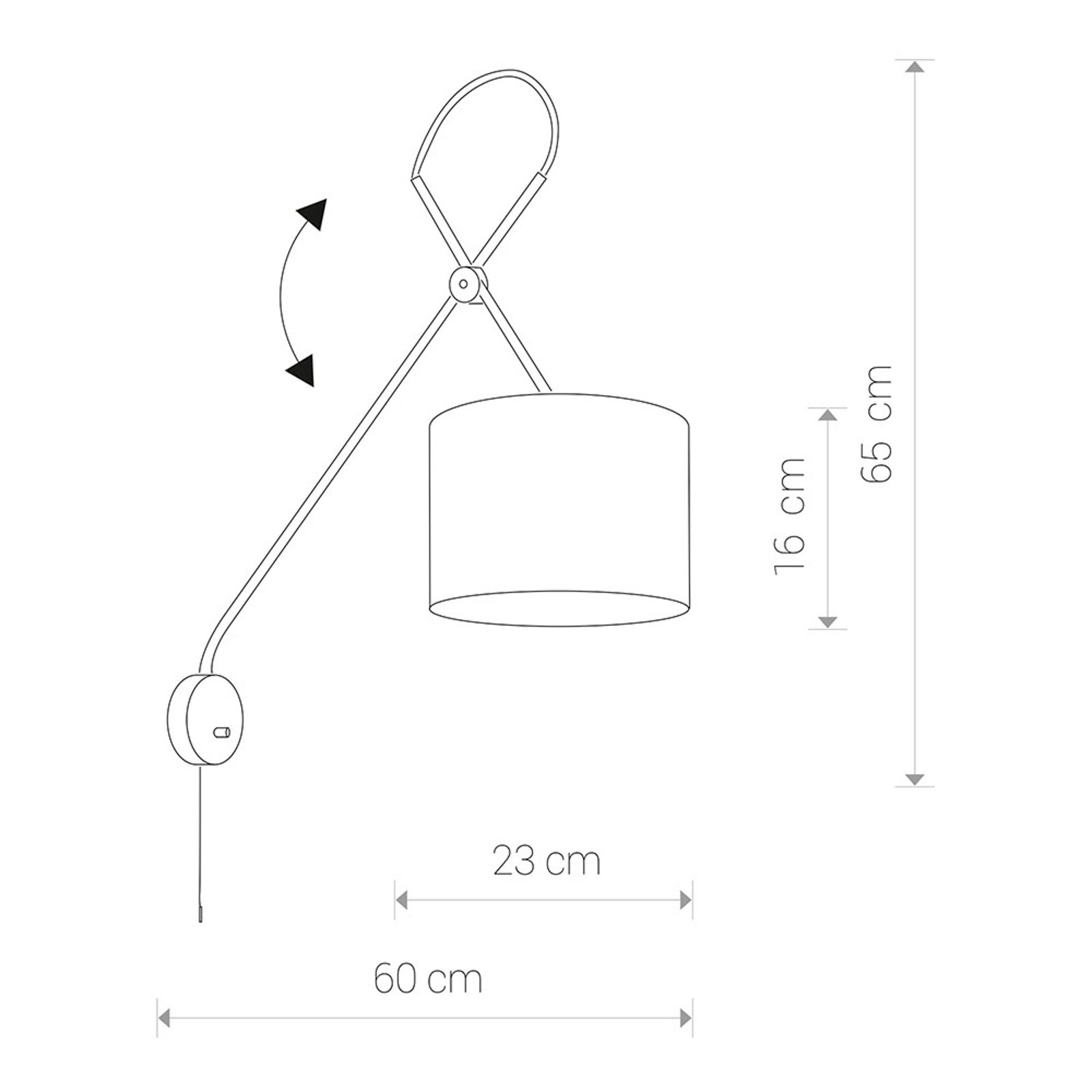 Vegglampe Viper med fleksibel stamme, svart