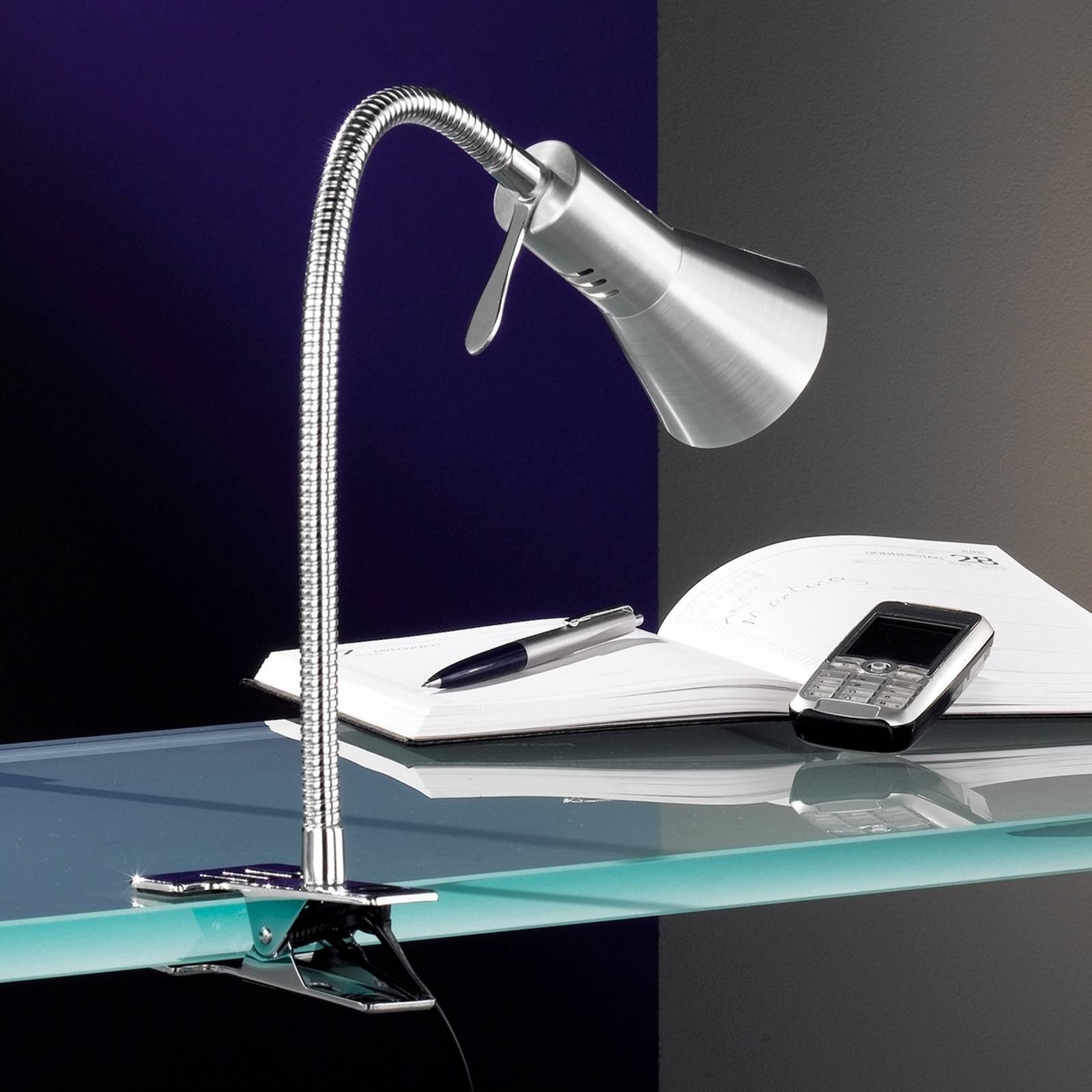 Bordlampe Cliff med klemme