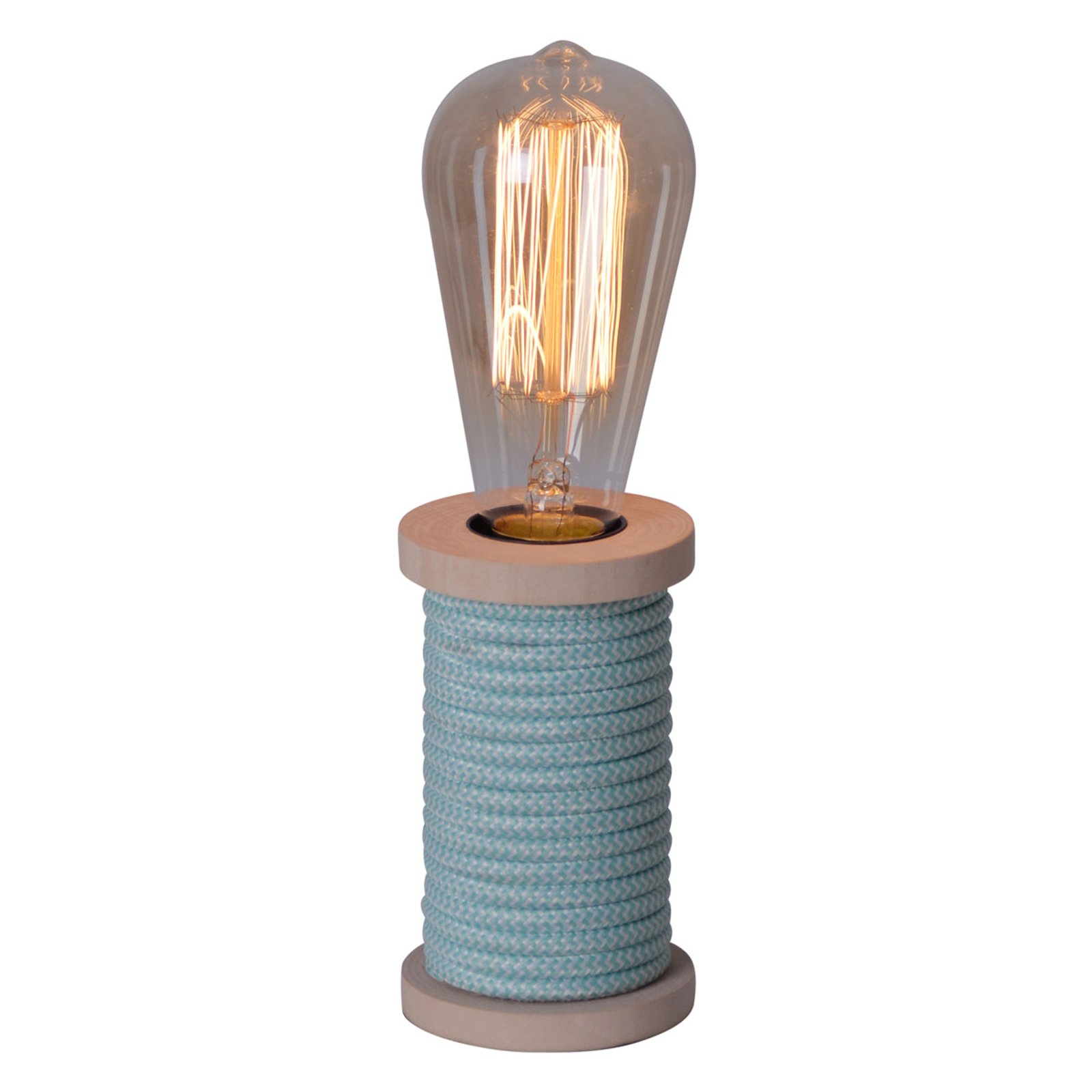 Bordlampe Max med fot i tre blå