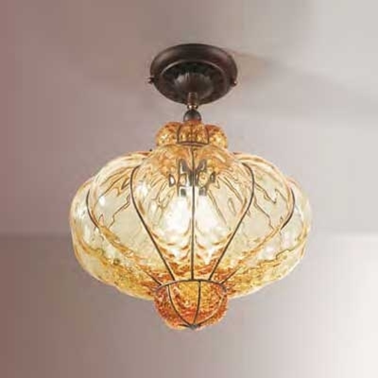 Muranoglass-taklampe SULTANO, 37 cm