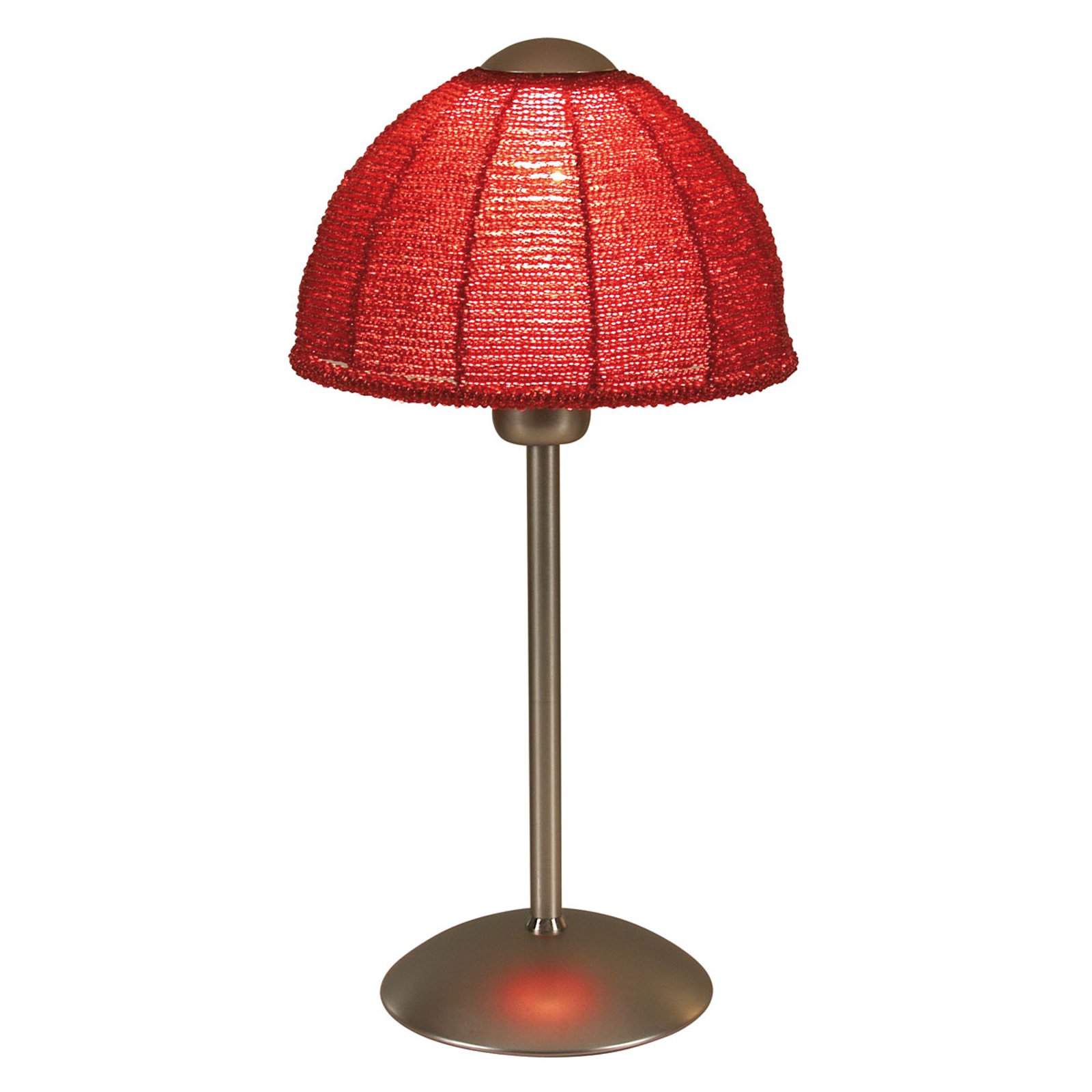 Bordlampe Pearl med rund skjerm, rød