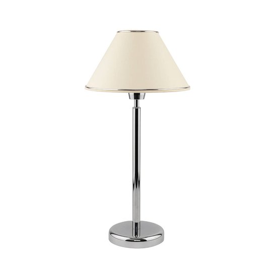 Bordlampe London krom/krem, 1 lyskilde