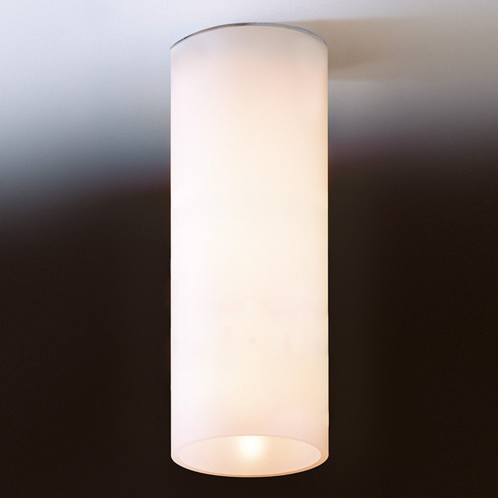 Enkel taklampe DELA av hvitt glass