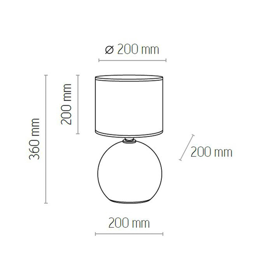 Palla bordlampe, Ø 20 cm, grå/grafitt
