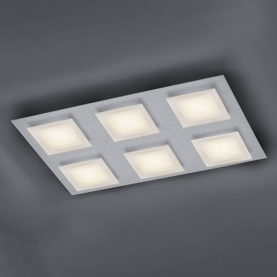BANKAMP Ino LED-taklampe 6 lyskilder sølv