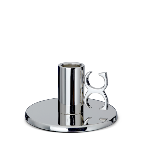 Monogram Lysestake Forniklet Messing 6 cm
