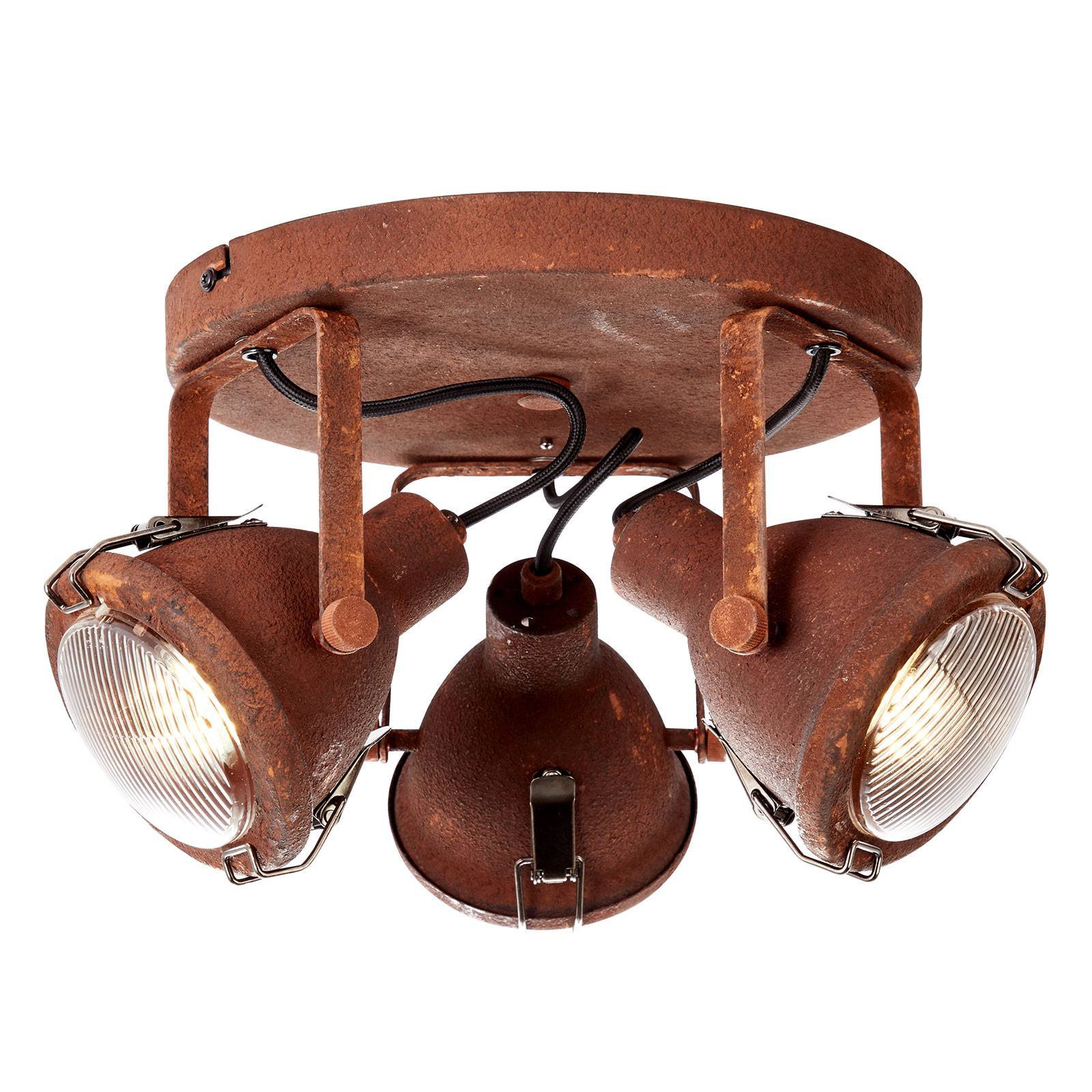 Justerbar sirkelformet taklampe Bentli i rust