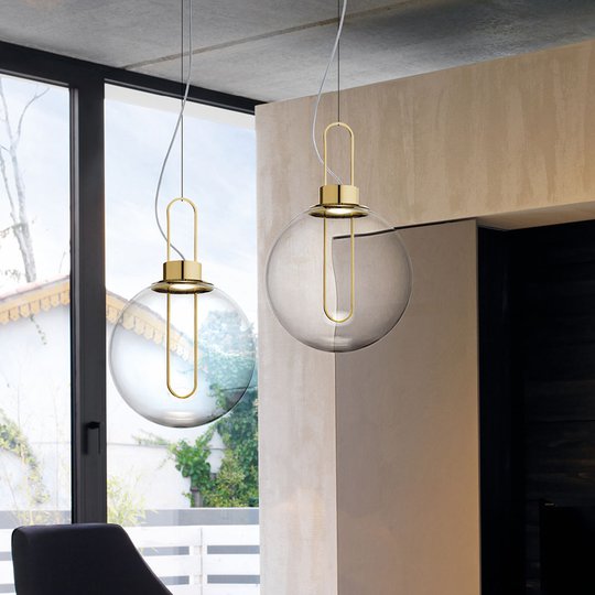 Modo Luce Orb LED-hengelampe, messing, Ø 40 cm