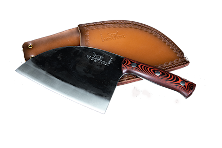 Mad Bull - Serbisk kokkekniv 18cm Rødt skaft
