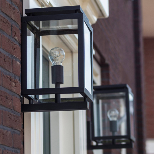 Utendørs vegglampe de Vecht, 37 cm, svart