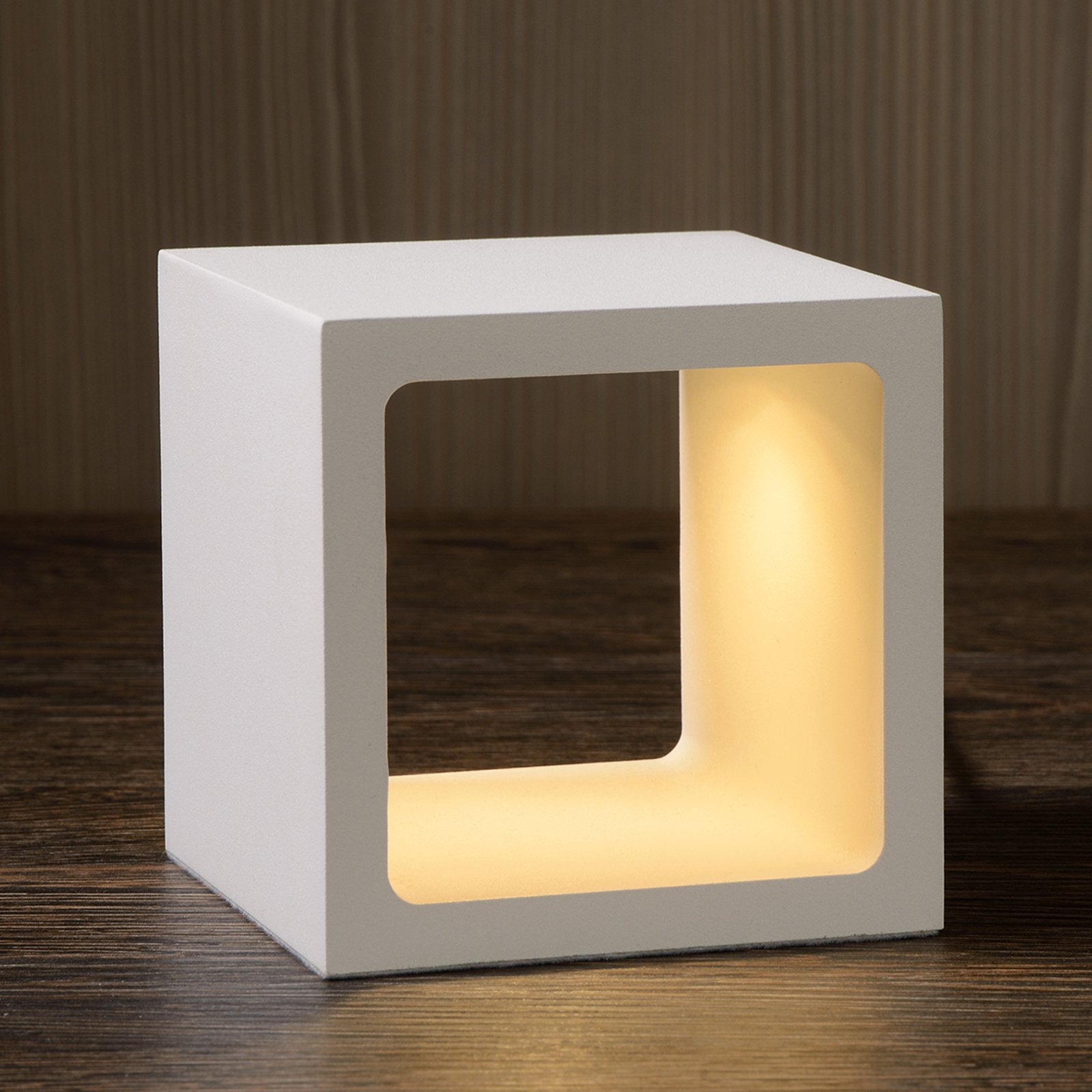 Terningformet LED-bordlampe Xio