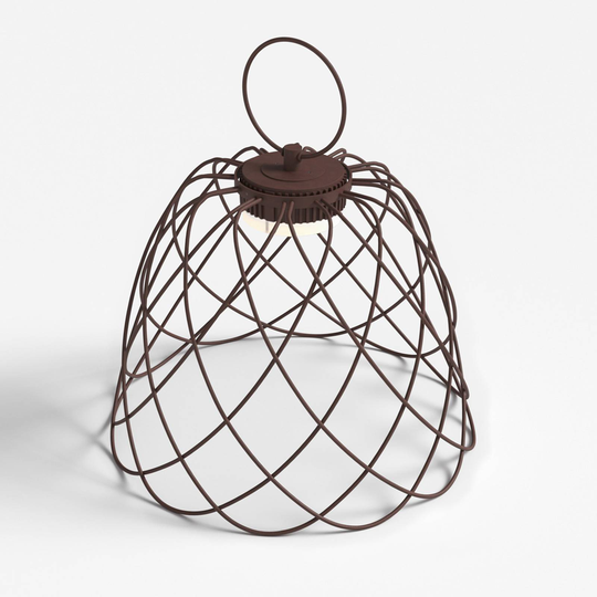 LED-bordlampe Nefer, IP44, med batteri, corten