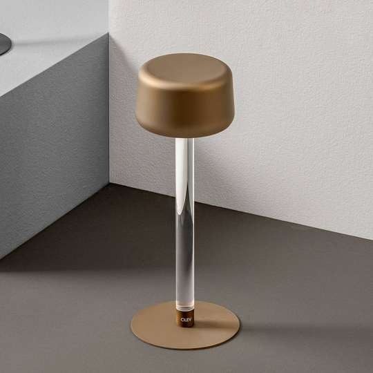 OLEV Tee designer-bordlampe med batteri, gull