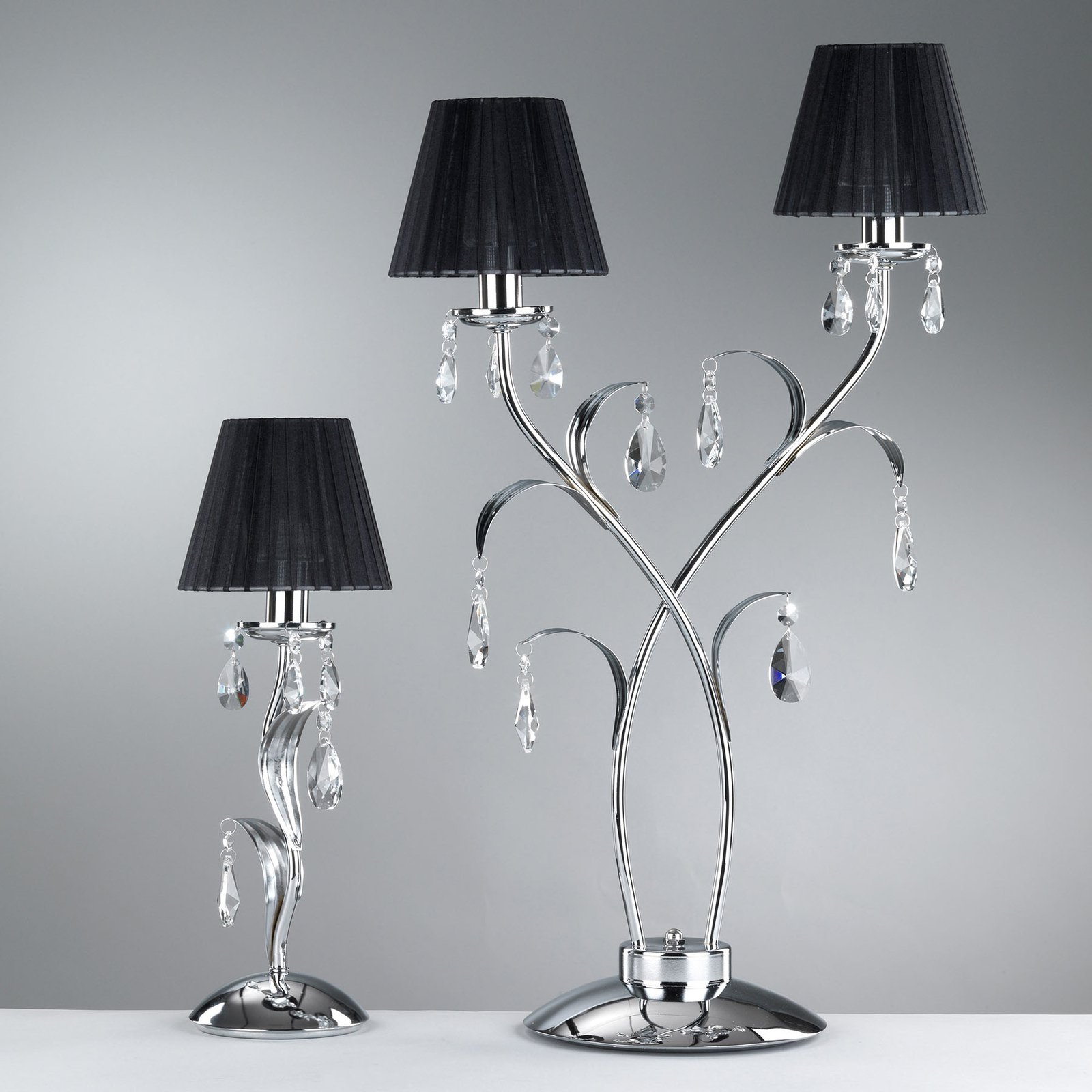 Bordlampe Jacqueline, 2 lyskilder, svart