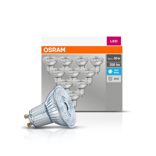 OSRAM LED-reflektor GU10 4,3W 4000 K 350lm 10er