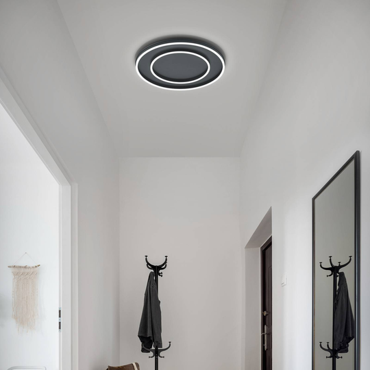 Helestra Sona LED-taklampe, svart, Ø 59 cm