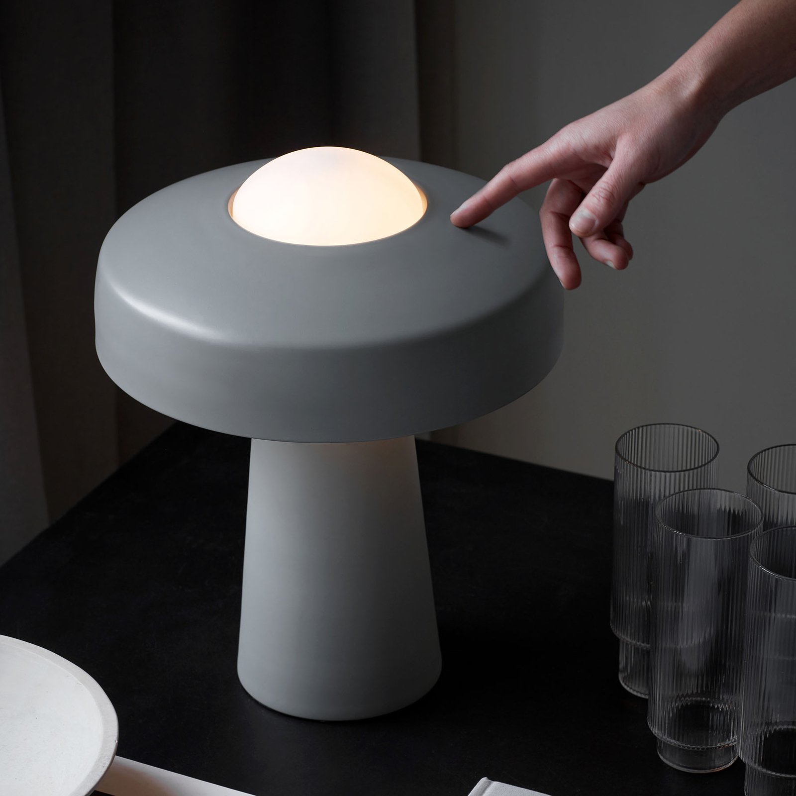 Bordlampe Time, grå