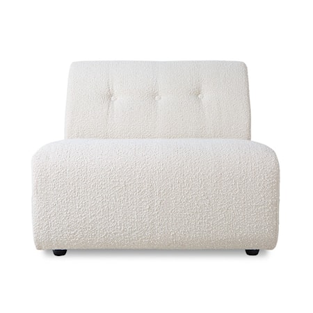 Vint couch: element midtdel Boucle, kremhvit