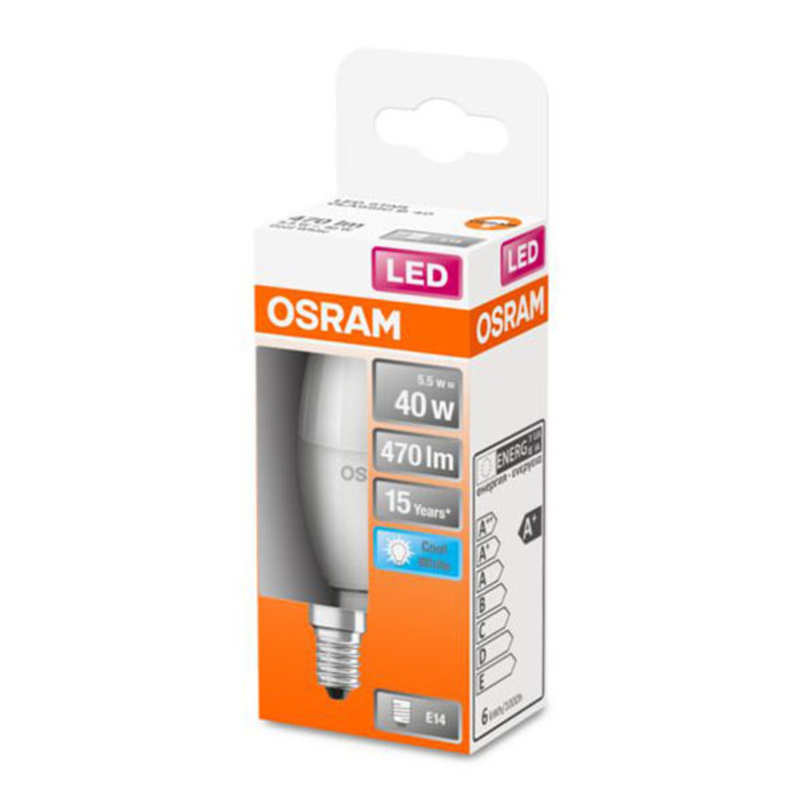 OSRAM Classic B LED-pære E14 5,5 W 4 000 K matt
