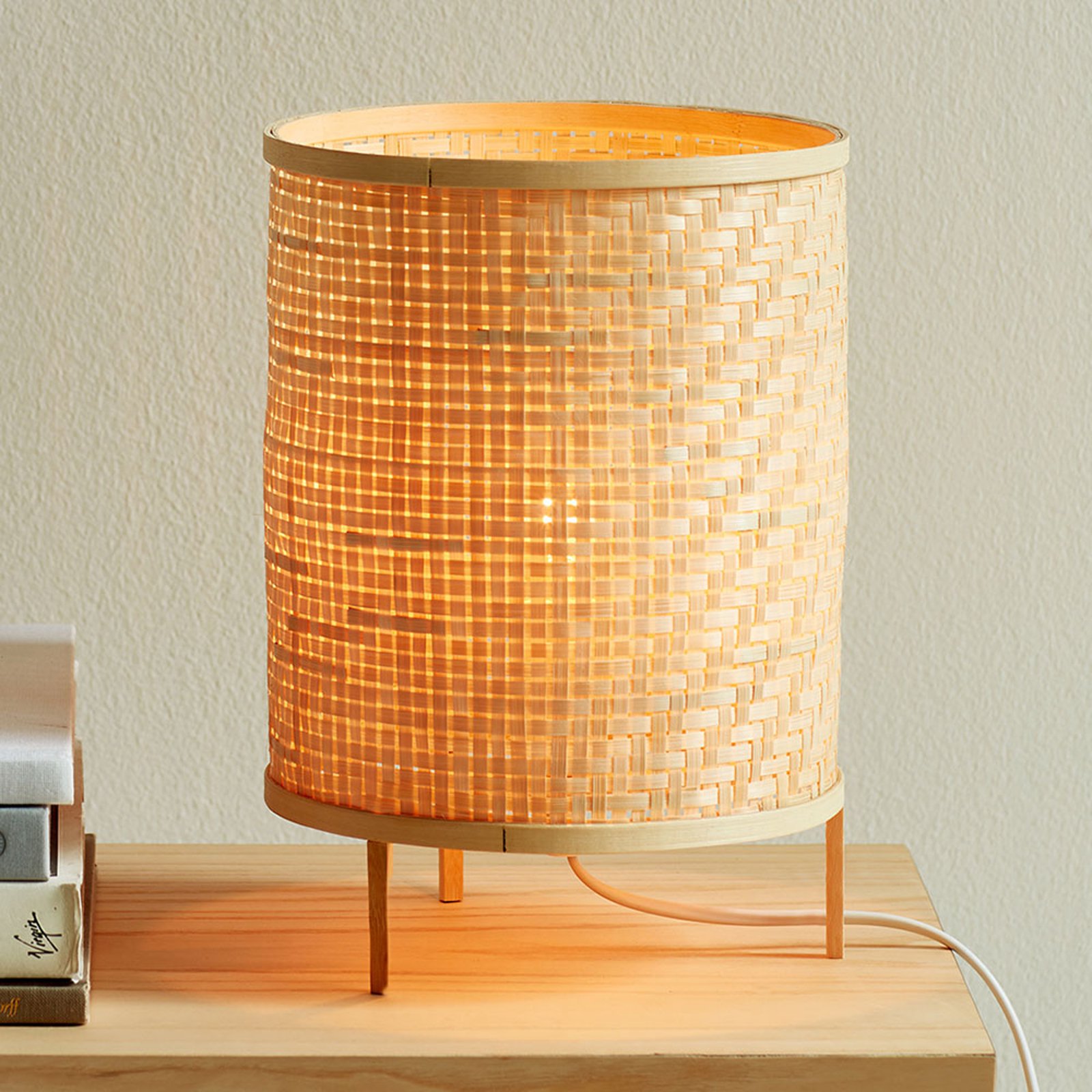 Bordlampe Trinidad av naturbambus
