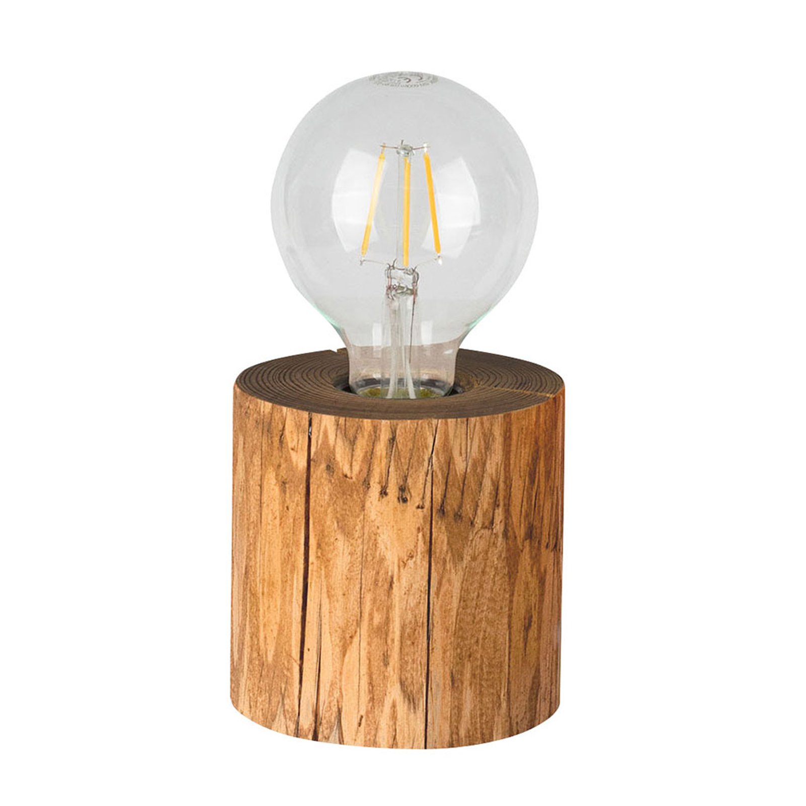 Bordlampe Trabo, beiset furutre, høyde 10cm