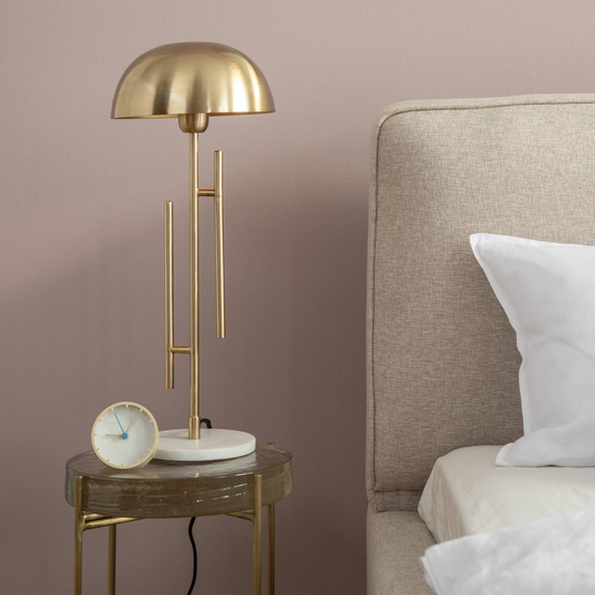 KARE Solo Brass bordlampe, marmorfot, gull