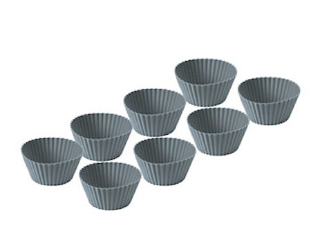 Muffinform 8 stk. grå silikon