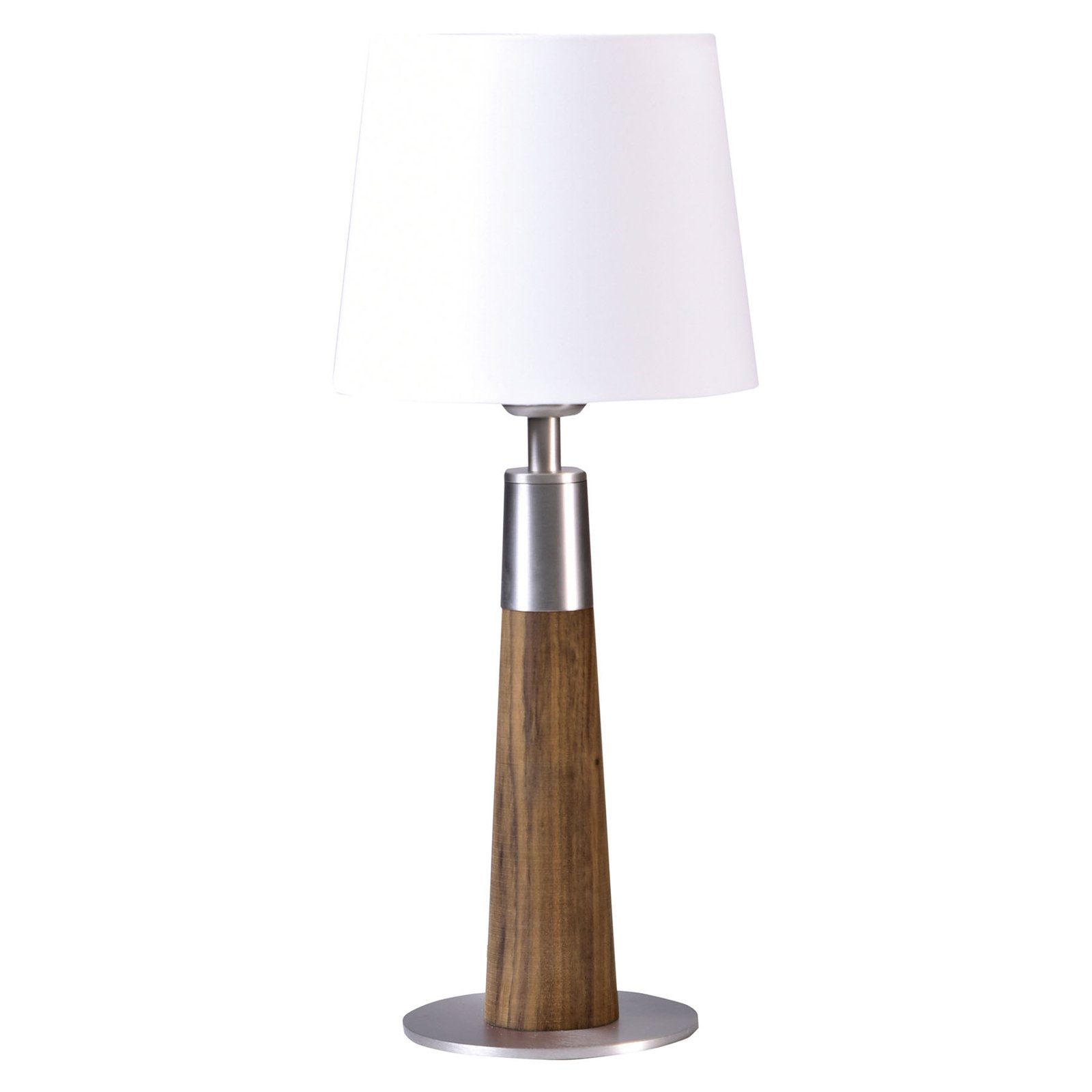 HerzBlut Conico bordlampe, hvit, valnøtt, 44 cm