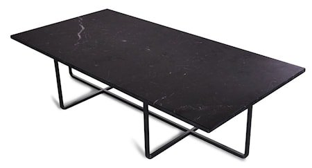 Ninety Table XL - Svart marmor/svartlakkert metallstomme H30 cm