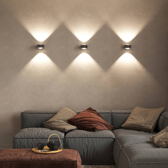 Puk Maxx Wall, LED, klare linser, matt antrasitt