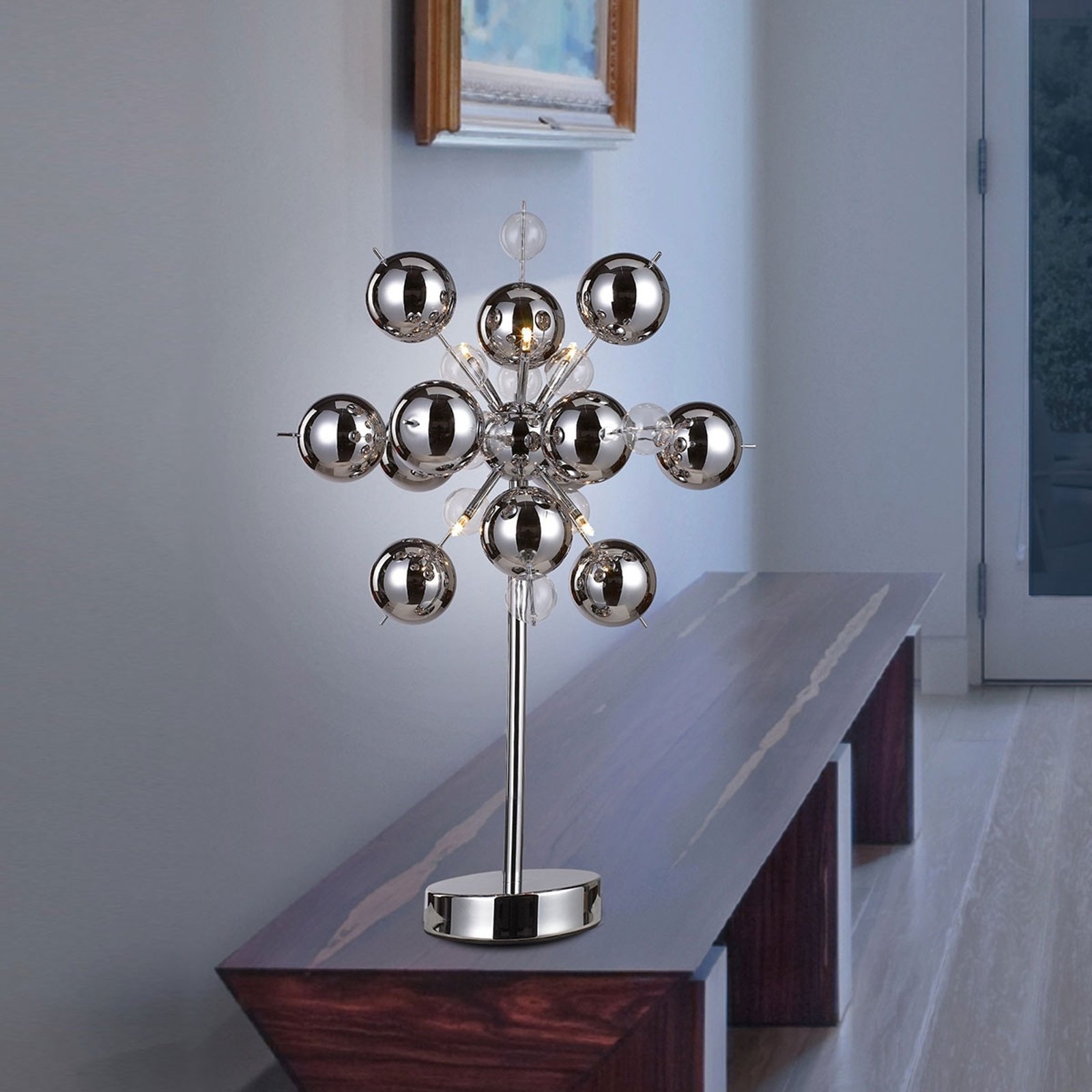 Spesiell bordlampe Wakusei, krom