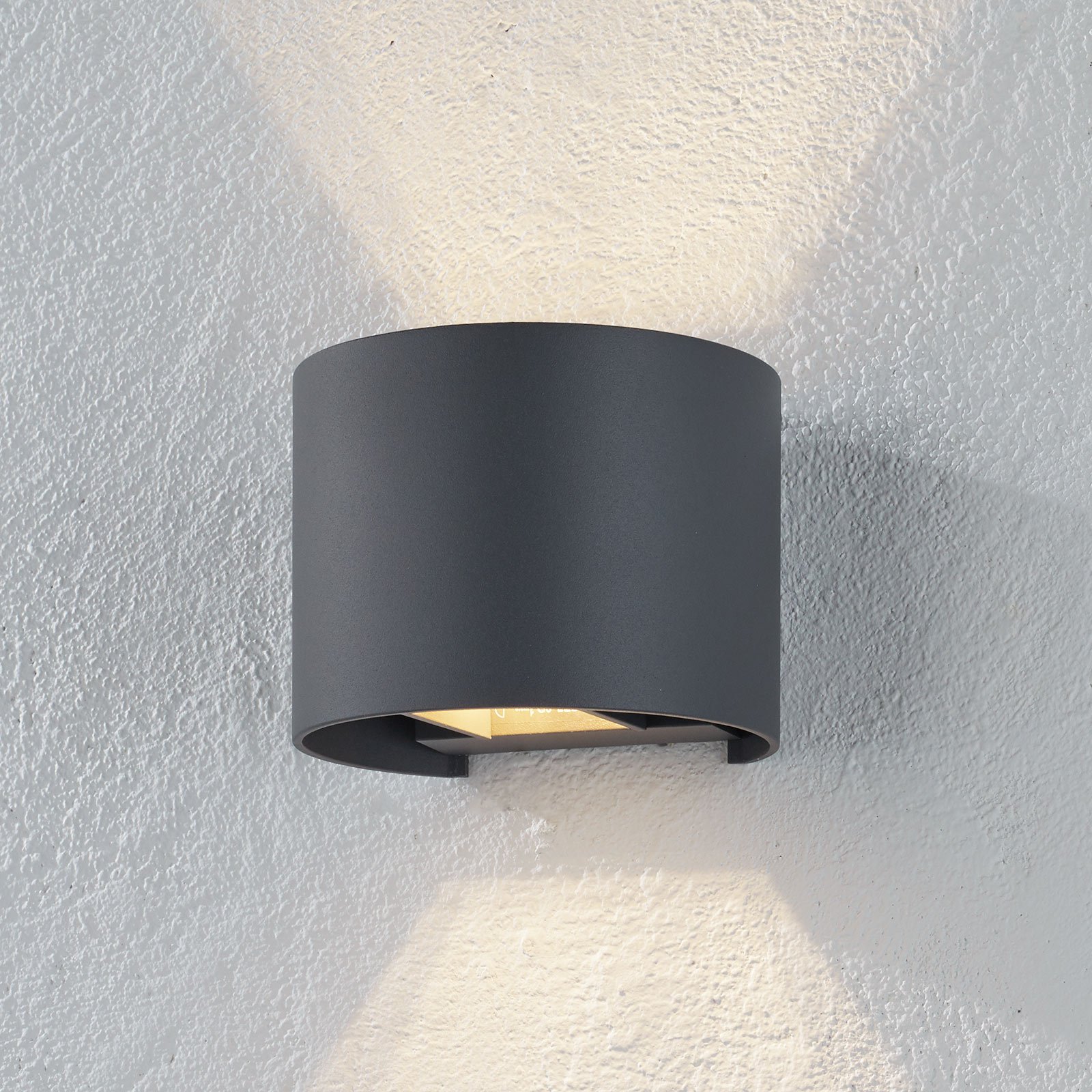 LED-vegglampe Xio, bredde 13 cm, grå