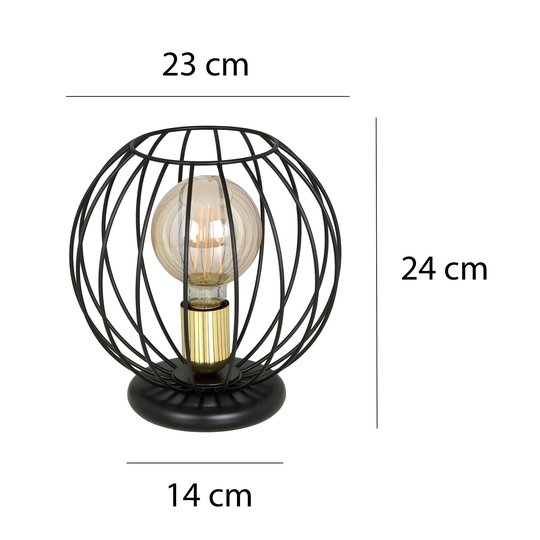 Bordlampe Albio LN1 med burskjerm, svart