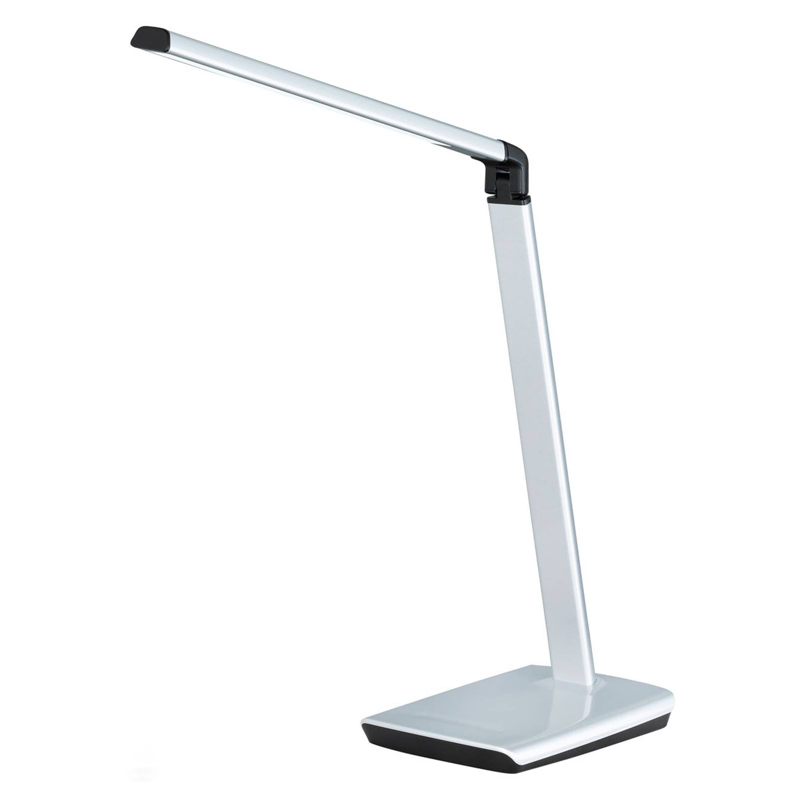 LED-skrivebordslampe Bragi med USB, sølv
