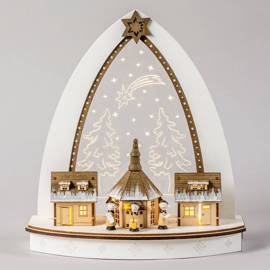 Filigran bearbeidet LED-adventsstake Seiffen