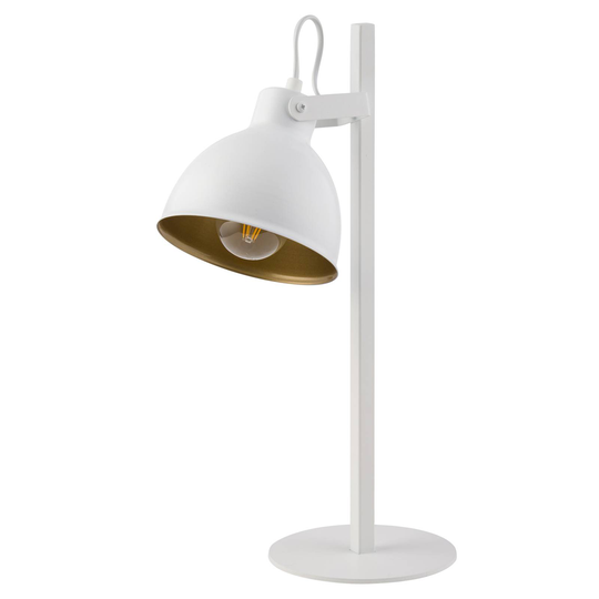 Trial bordlampe, svingbar skjerm hvit/gull
