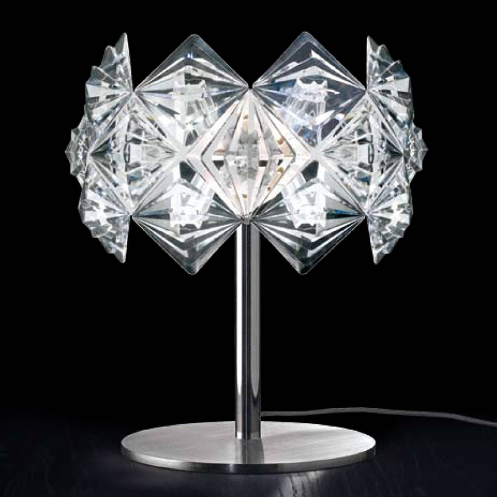 Prisma bordlampe med glitrende skjerm