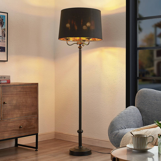 Lindby Christer gulvlampe, svart, 160 cm