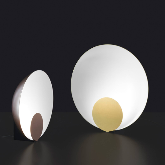 Oluce Siro LED-bordlampe dimbar Ø 45 cm gull
