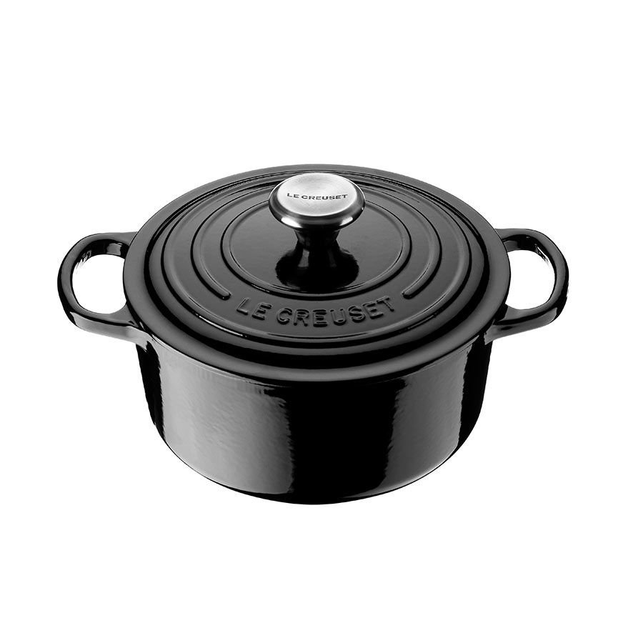 Le Creuset Black Rund Støpejernsgryte 22 Sort