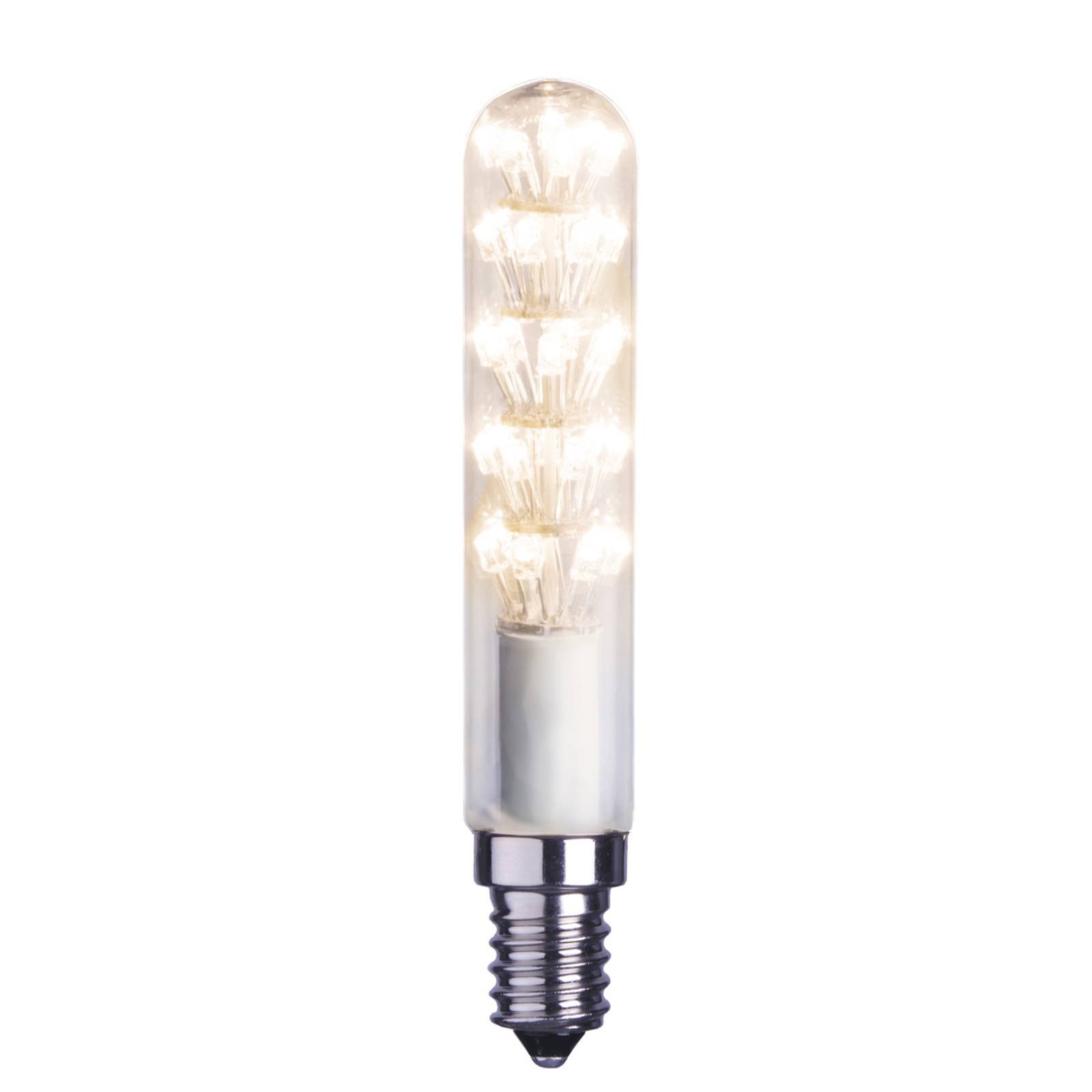 E14 1,5W klar LED-rørlampe, varmhvit (2100 K)