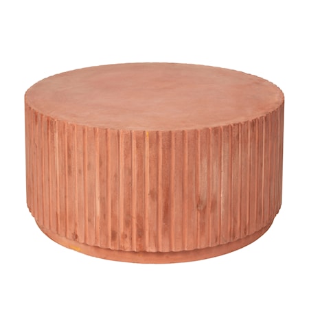 Rillo Podium Sidebord Ø75 cm Fiberleire Terracotta