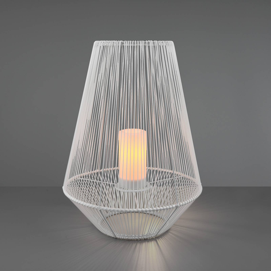 LED-solbordlampe Mineros, hvit, 51 cm høy