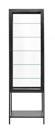 MONDO Vitrineskap Jern/Glass Svart 198x61cm