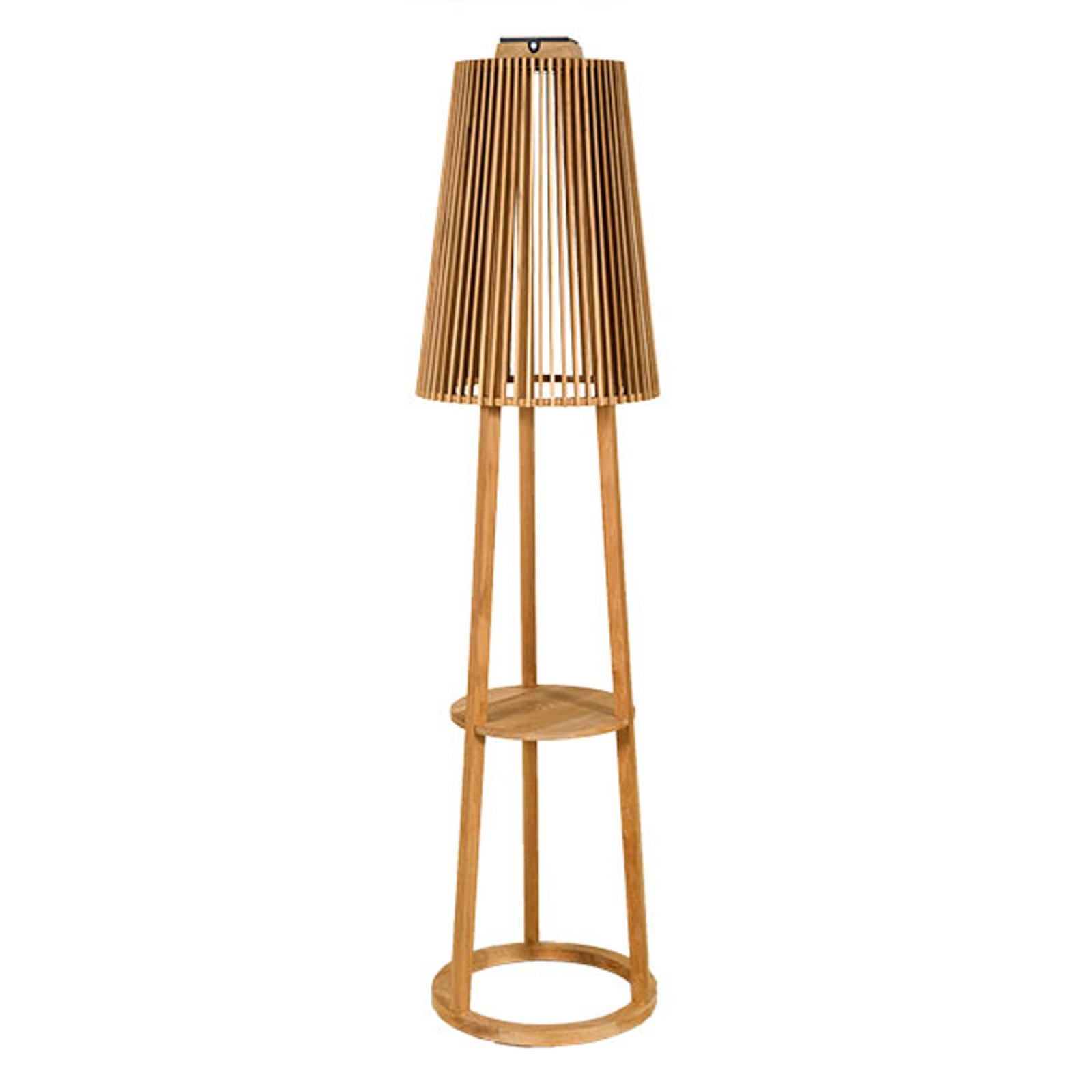 Tecka solcelle-gulvlampe med sensor, teak