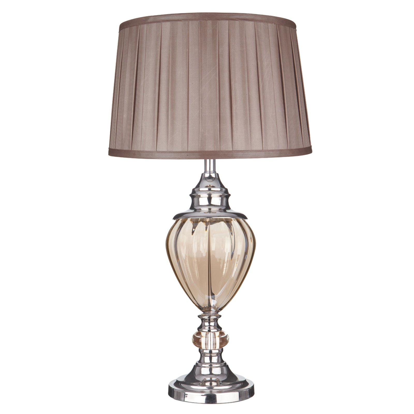 Bordlampe Greyson med tekstilskjerm i brun