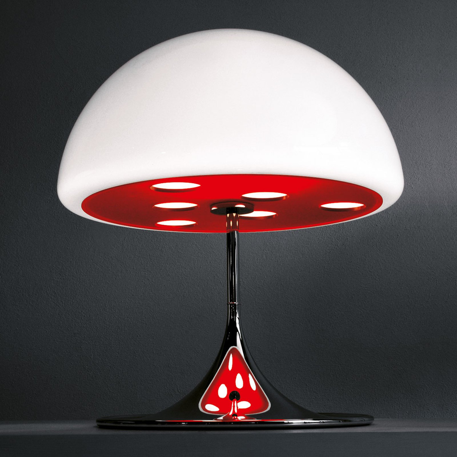 Martinelli Luce Mico – bordlampe 60 cm, rød