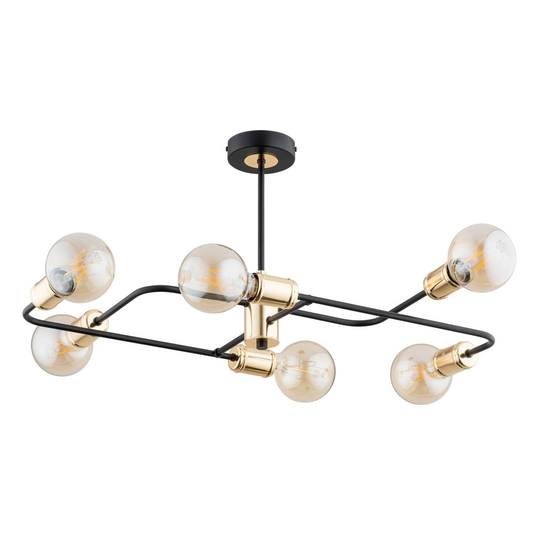 Taklampe Lotze, 6 lyskilder, 33x70 cm