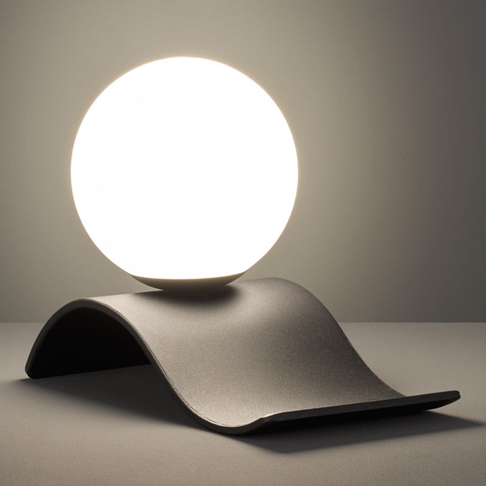 Glass-bordlampe Lara, svart matt