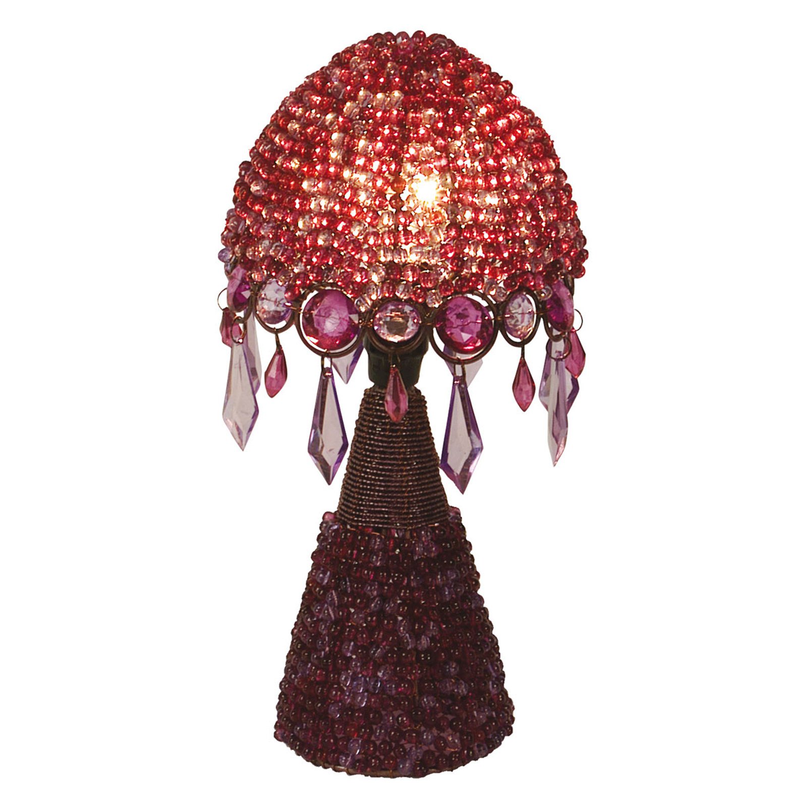 Bordlampe Perla, 30 cm fiolett